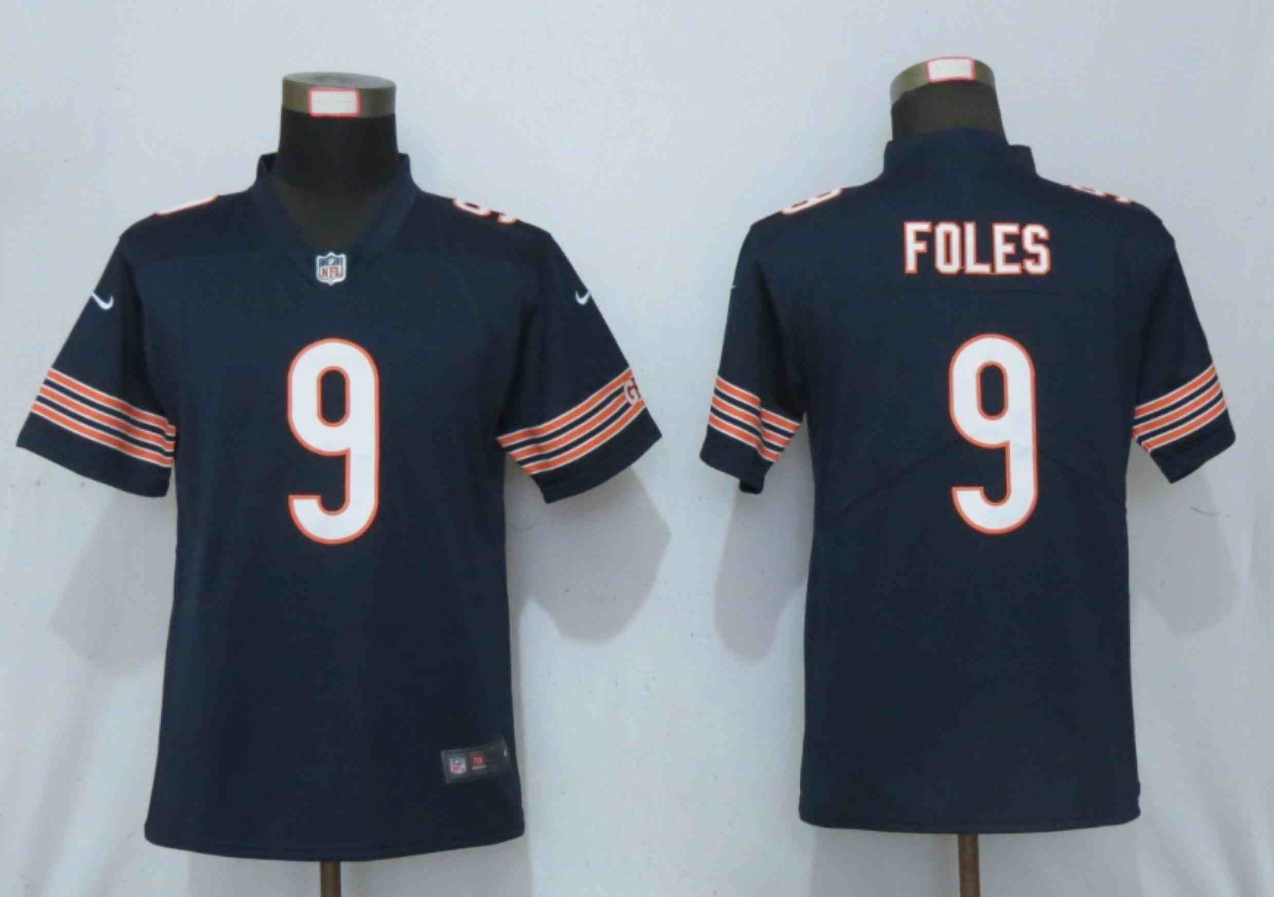 Women Nike Men Chicago Bears 9 Foles Nike Blue Alternate Vapor Elite Playe