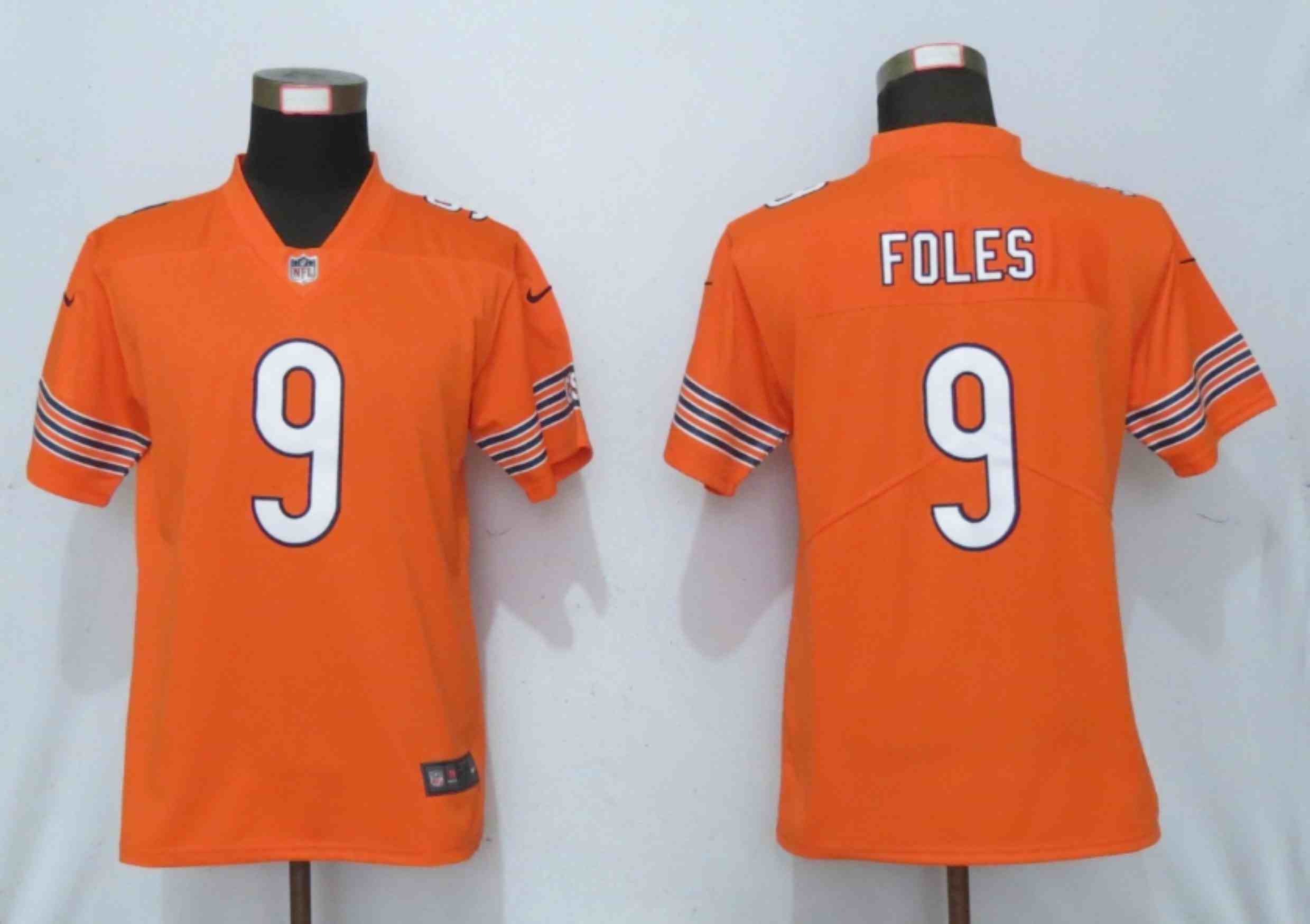 Women Nike Men Chicago Bears 9 Foles Nike Orange Alternate Vapor Elite Playe