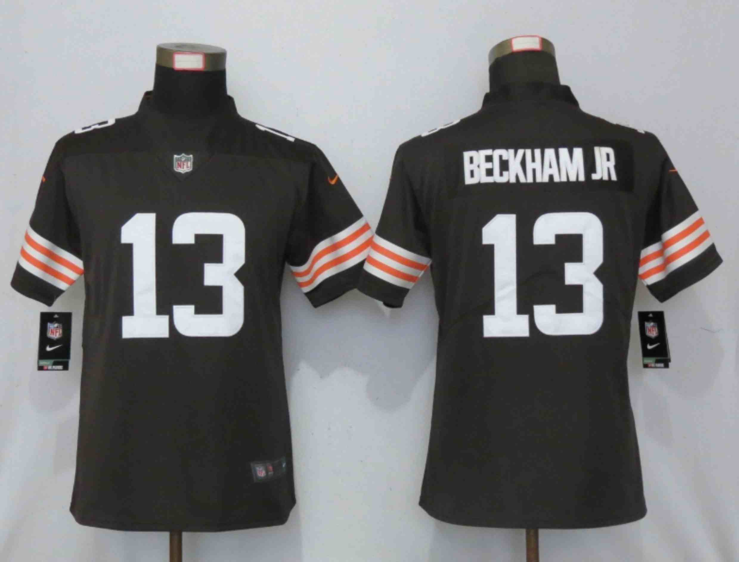 Women New Nike Cleveland Browns 13 Beckham jr Brown Vapor  Elite Playe