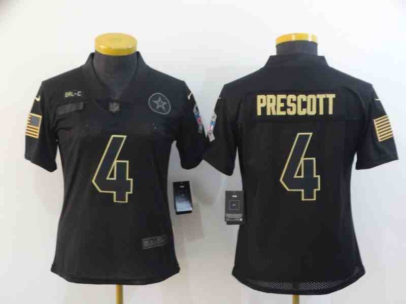 2020 Nike Cowboys 4 Dak Prescott Camo Women Salute To Service Limited Jersey