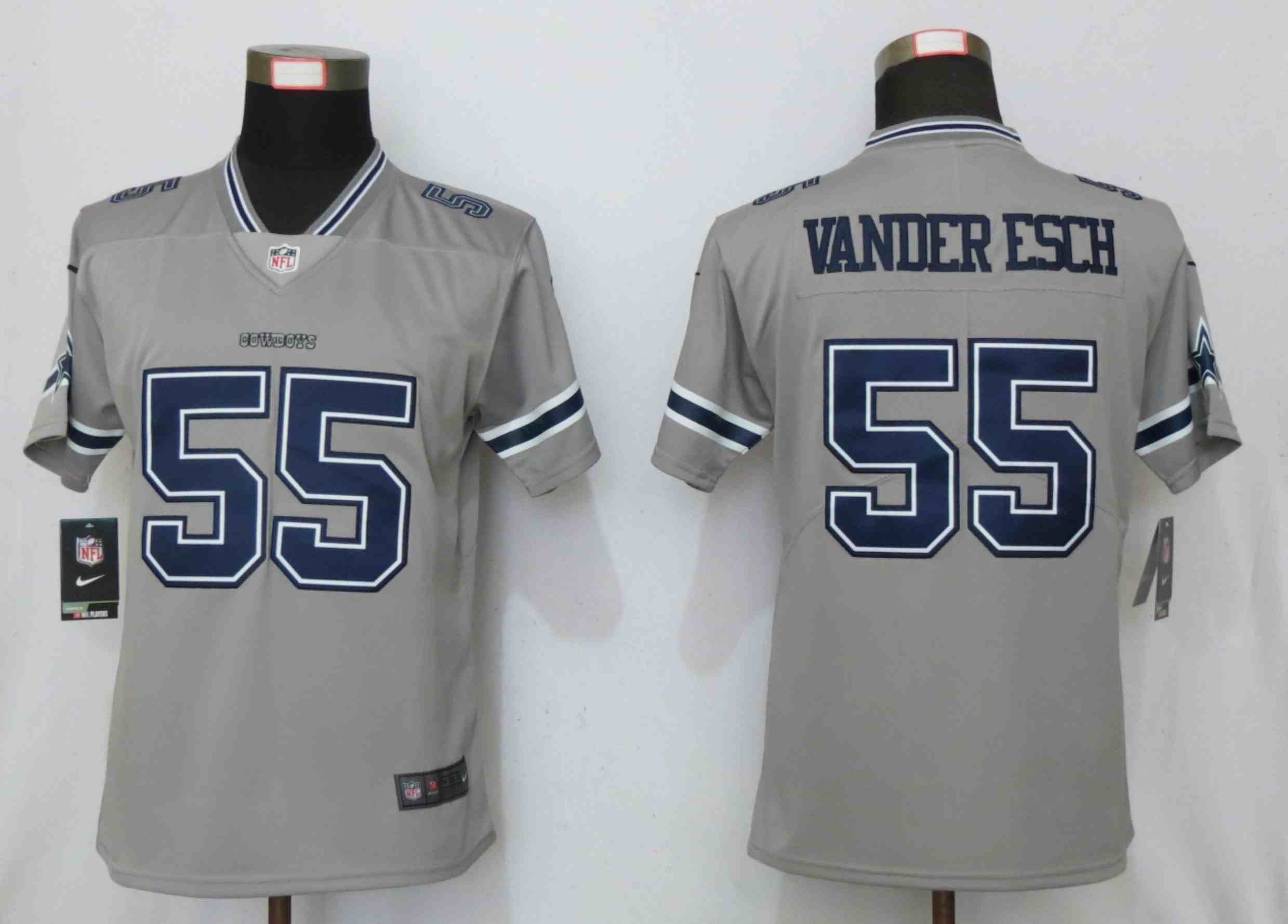 Women New Nike Dallas Cowboys 55 Vander esch 2019 Vapor Untouchable Nike Gray Inverted Elite Playe