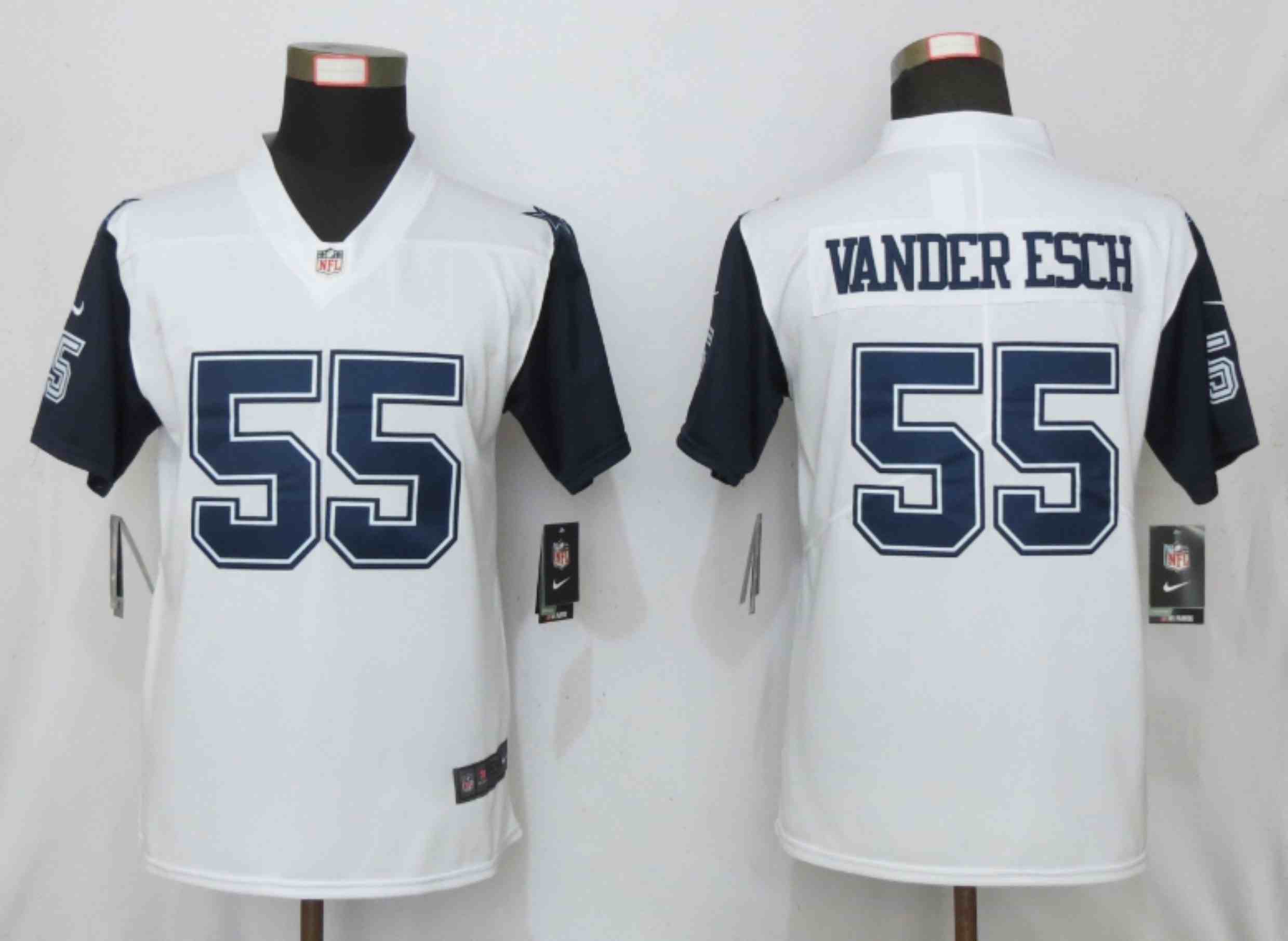 Women Nike Dallas cowboys 55 Vander esch White Thanksgiving Limited Jersey