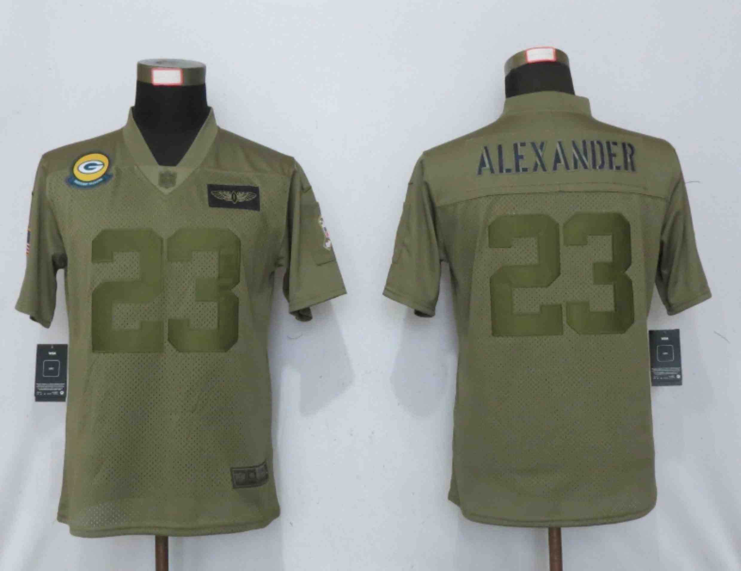 Women New Nike Green Bay Packers 23 Alexander Nike Camo 2019 Salute to Service Elite Playe
