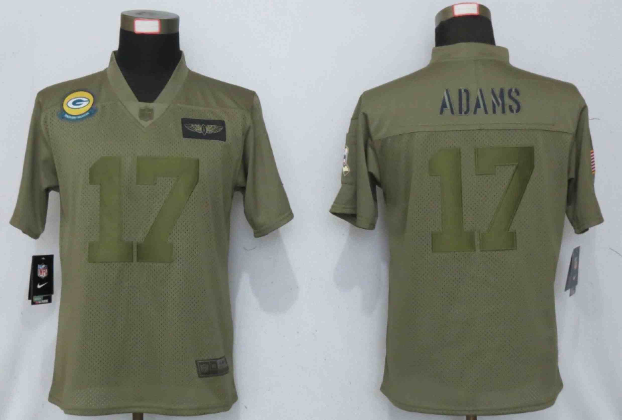 Women New Nike Green Bay Packers 17 Adams Nike Camo 2019 Salute to Service Elite Playe