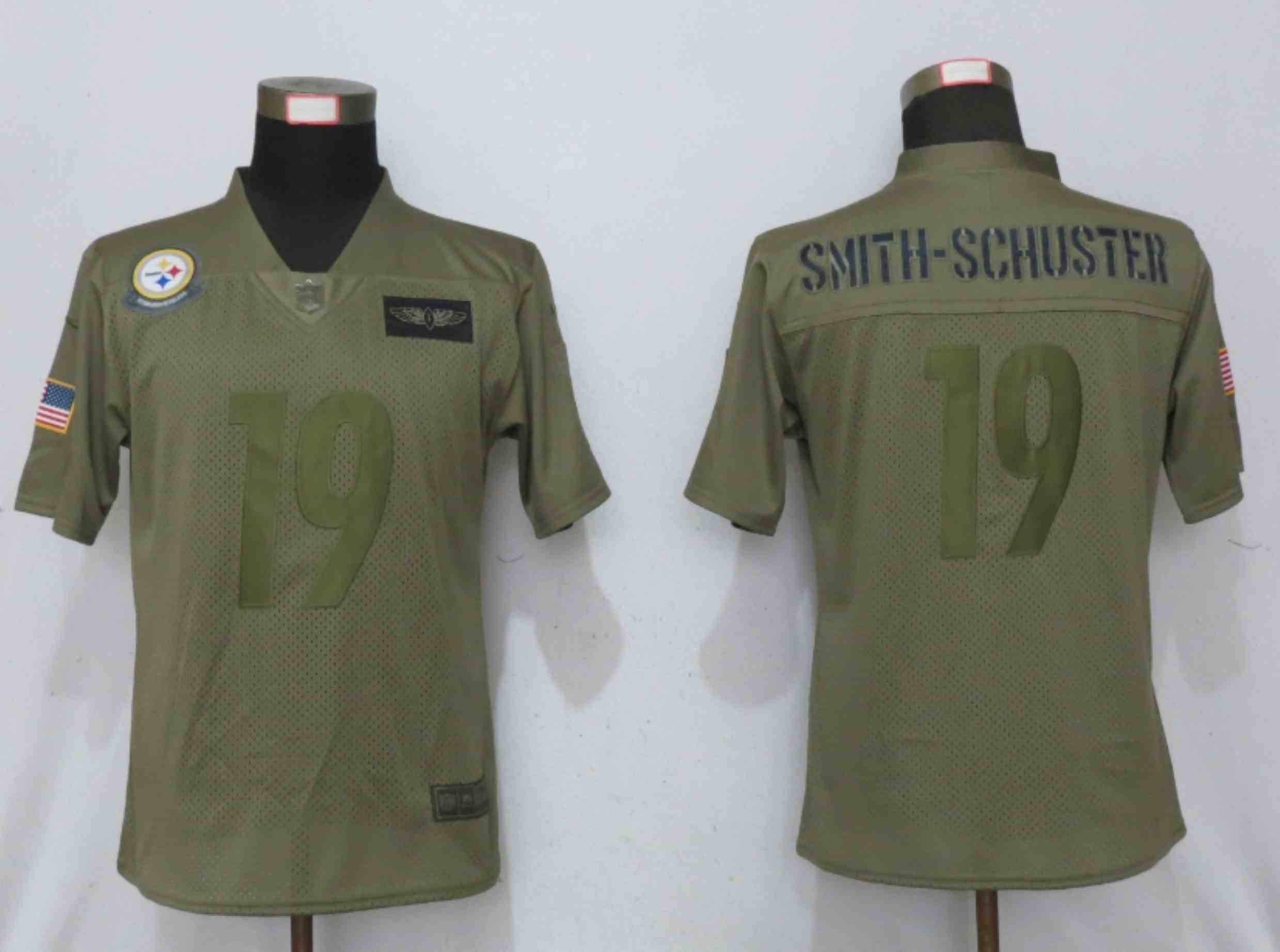 Women New Nike Pittsburgh Steelers 19 Smith-schuster Nike Camo 2020 Salute to Service Elite Playe