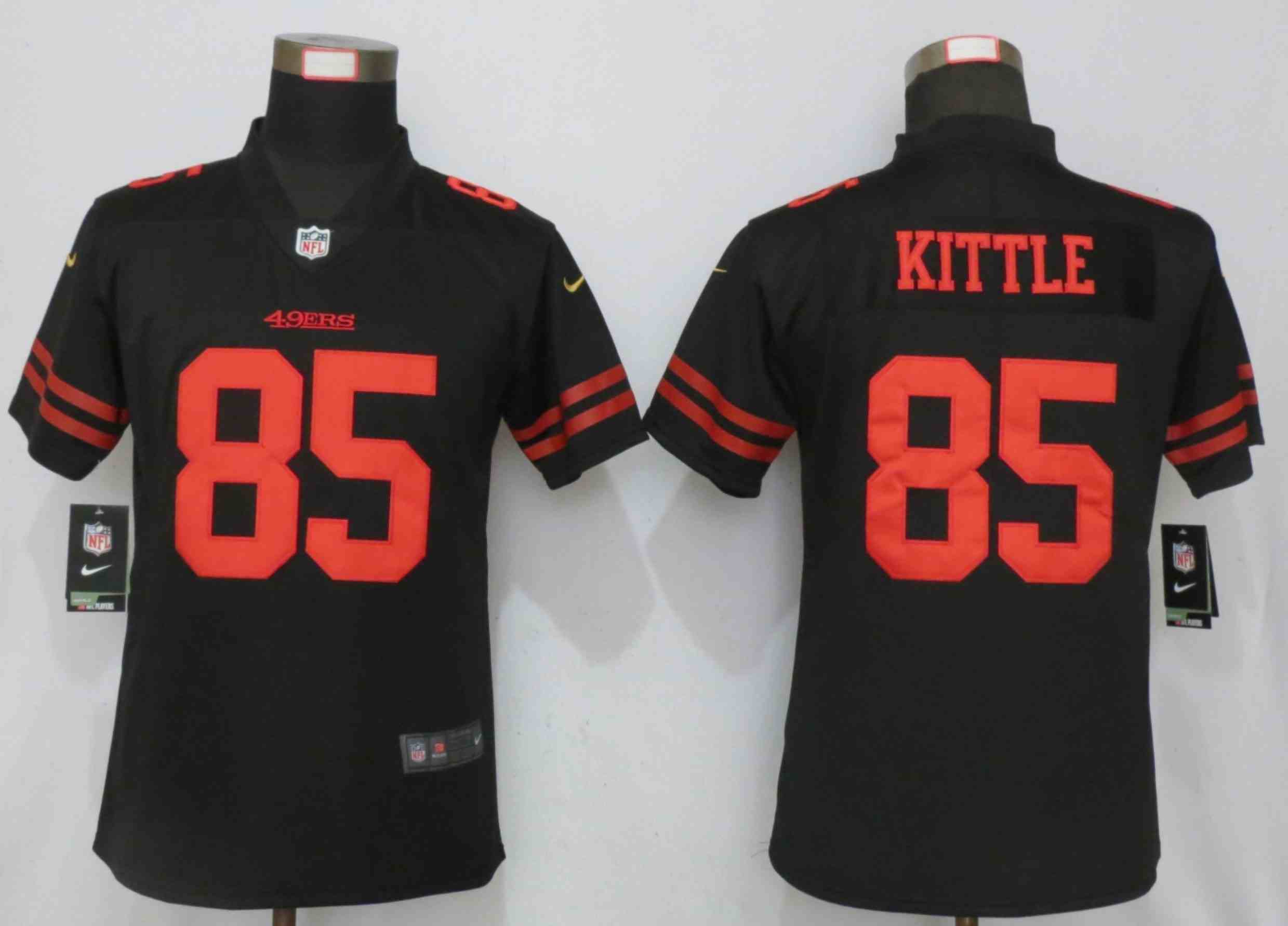 Women Nike San Francisco 49ers 85 Kittle Black 2017 Vapor Untouchable Elite Player