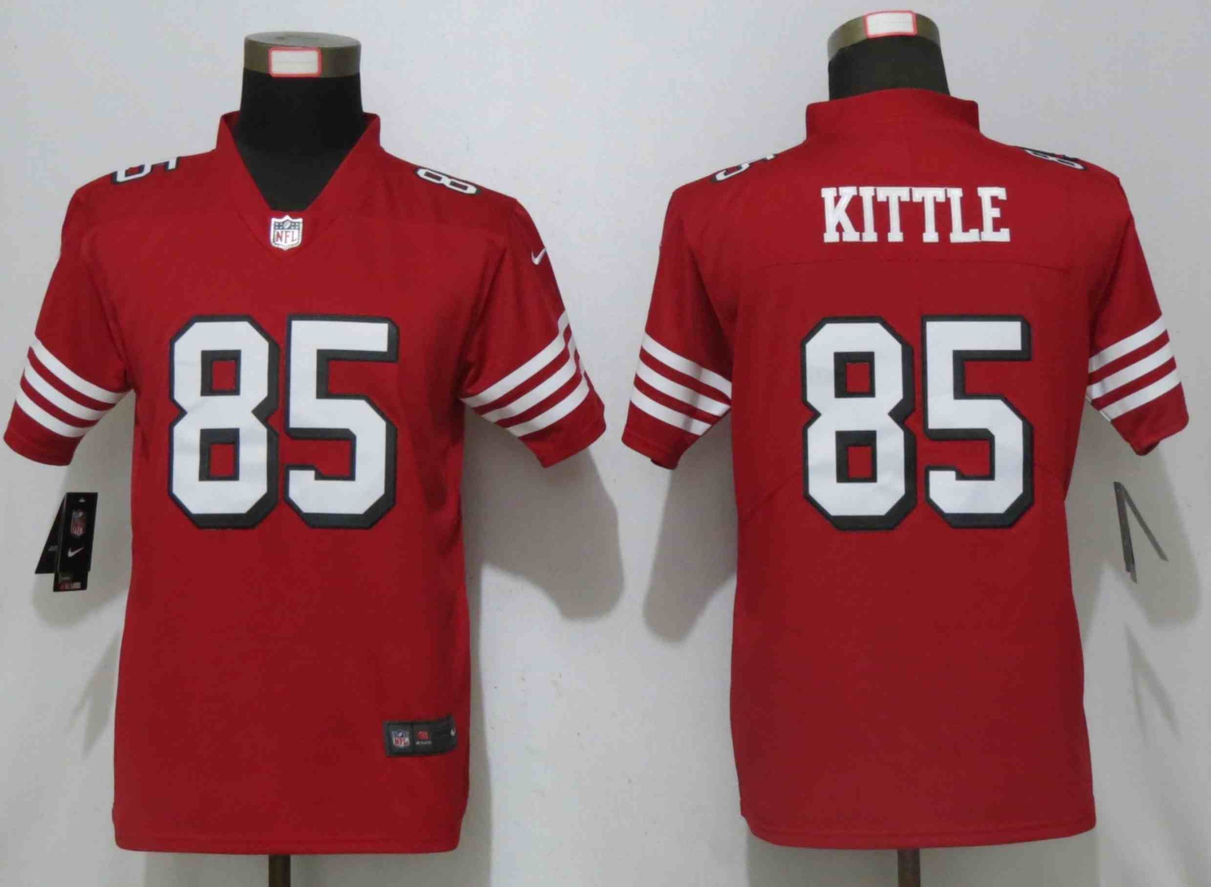 Women New Nike San Francisco 49ers 85 Kittle Nike Red 2019 Color Rush Vapor Untouchable Elite Player Jersey