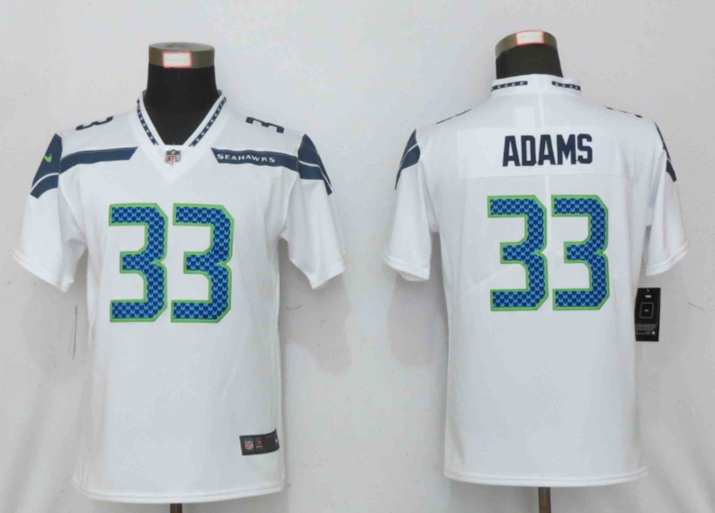 Women Nike Seattle Seahawks 33 Adams White 2020 Vapor Untouchable Elite Playe