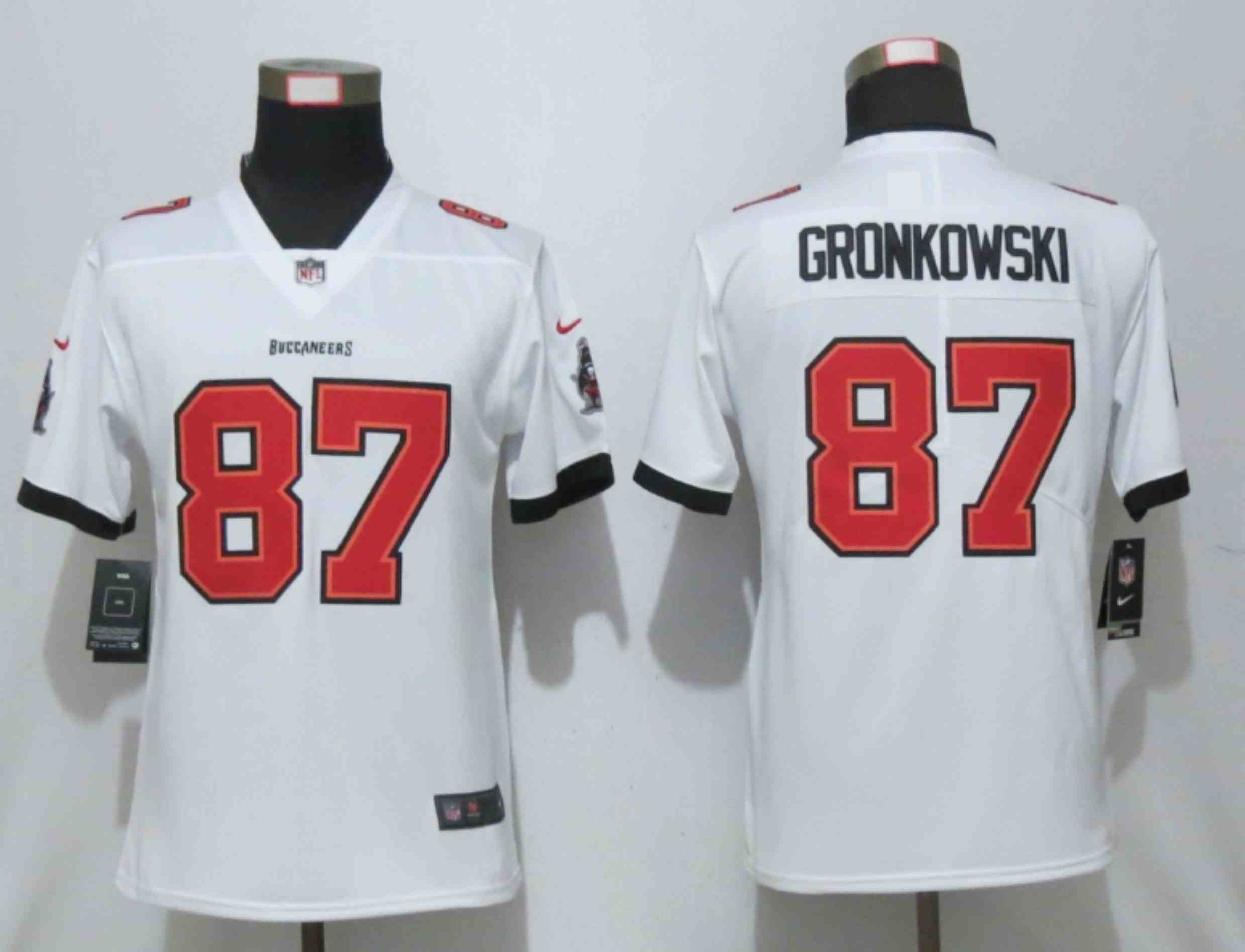 Women New Nike Tampa Bay Buccaneers 87 Gronkowski Nike White Alternate Vapor Elite Playe