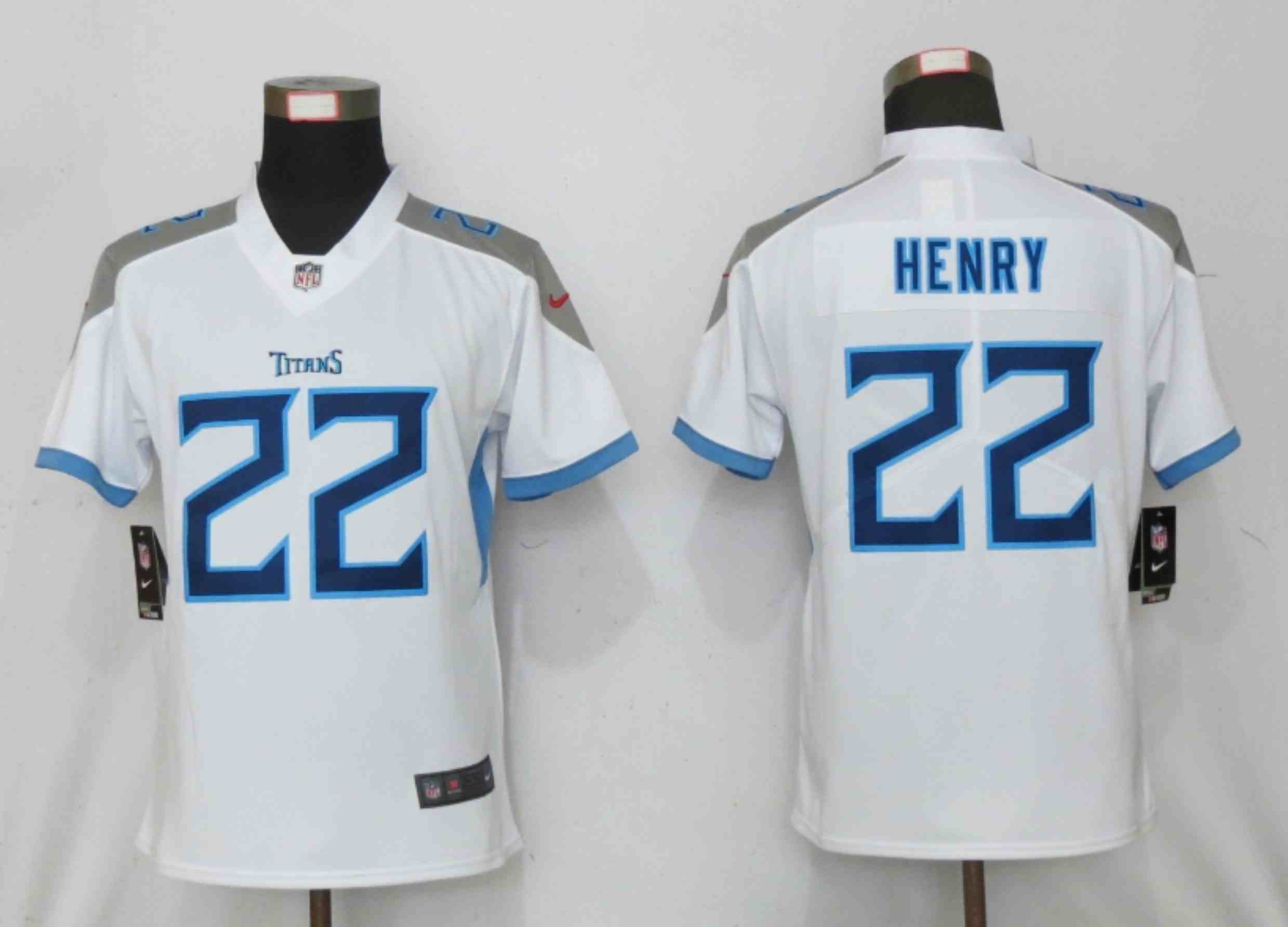Women New Nike Tennessee Titans 22 Henry White 2020 Vapor Untouchable Elite Playe