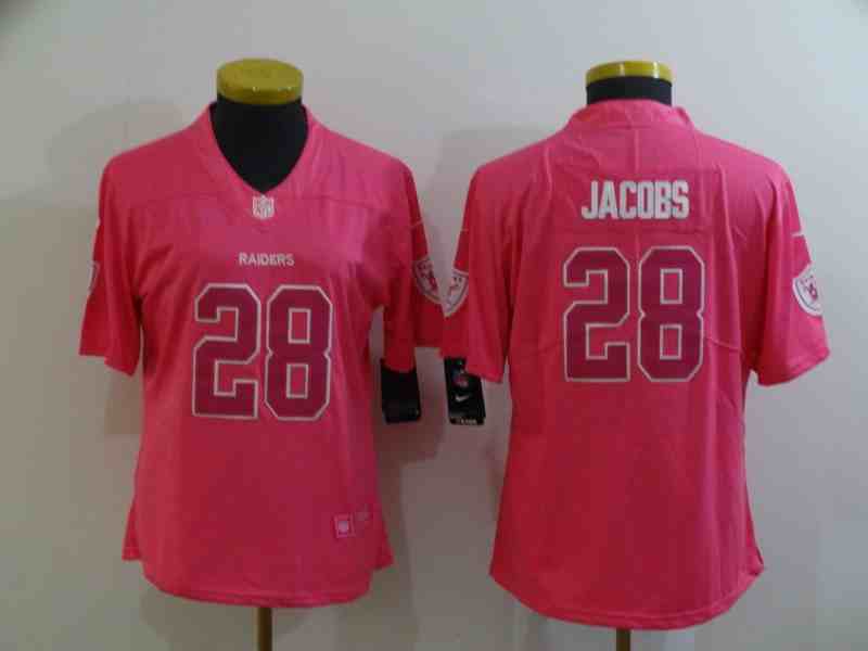 Nike Raiders 28 Jacobs Pink Women Vapor Untouchable Player Limited Jersey