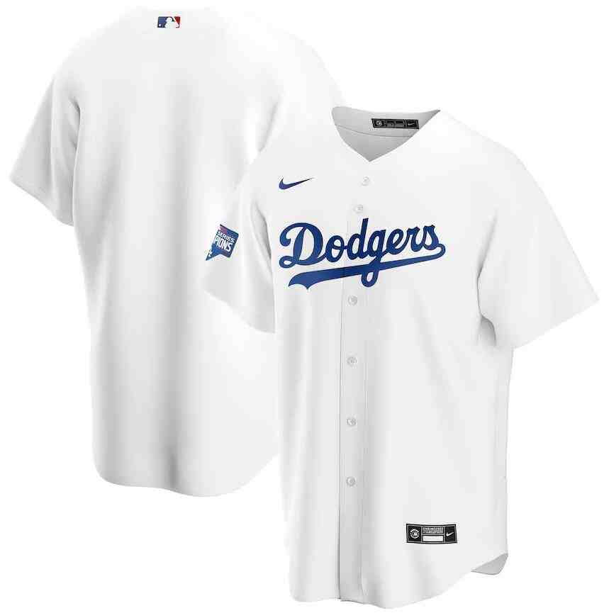 Dodgers Blank White Nike 2020 World Series Champions Cool Base Jersey
