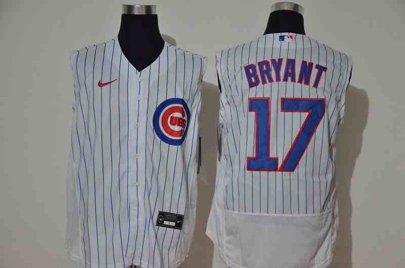 Cubs 17  Kris Bryant White  Nike Cool Base Sleeveless Jersey