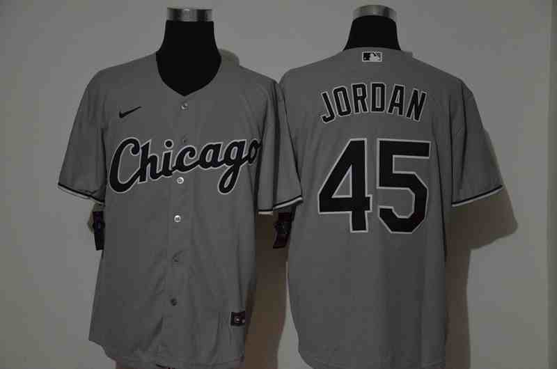 White Sox 45 Michael Jordan Gray 2020 Nike Cool Base  Jersey