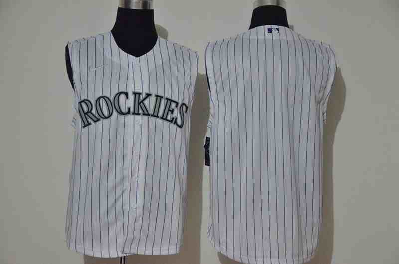 Rockies Blank White Nike Cool Base Sleeveless Jersey