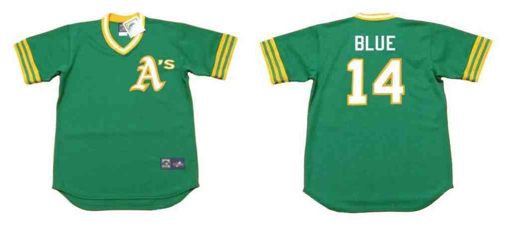Athletics 14 Vida Blue Green 1973'S Throwback Cool Base Jersey
