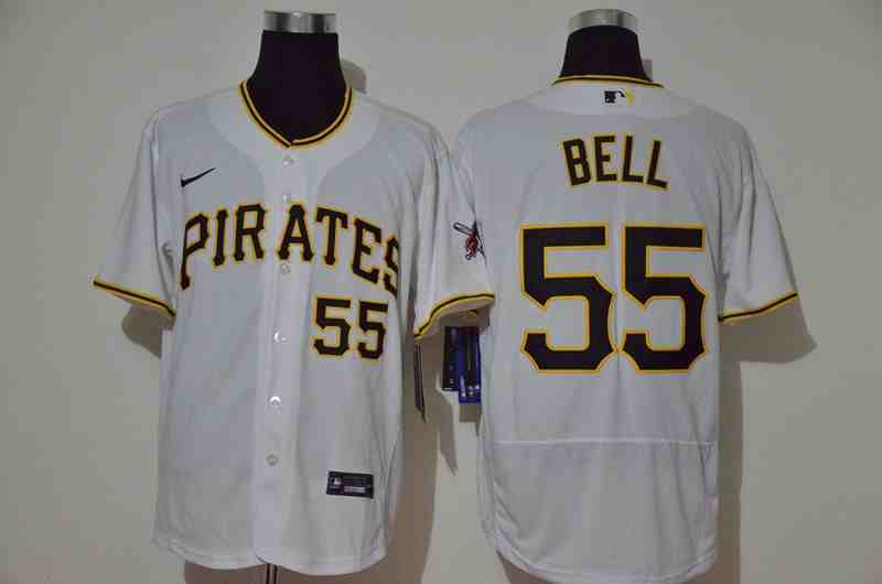 Pirates 55 Josh Bell White 2020 Nike Flexbase Jersey