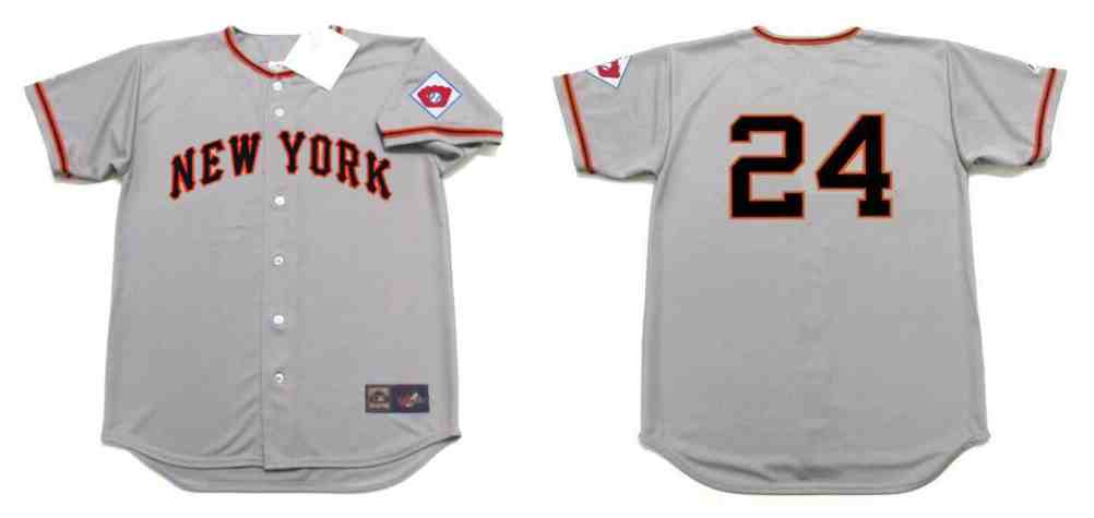 Giants 24 Willie Mays Gray 1951 Throwback Jersey