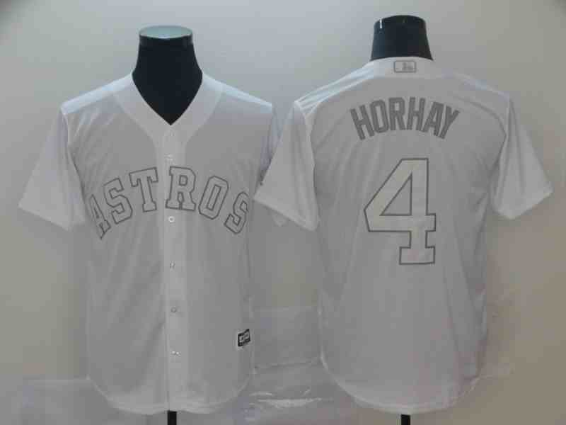 Astros 4 George Springer Horhay White 2019 Players' Weekend Player Jersey