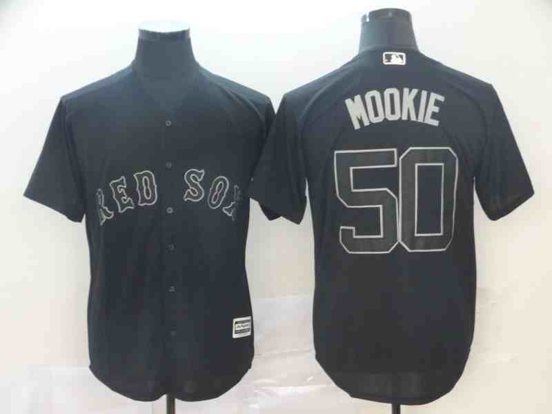 Red Sox 50 Mookie Betts  Mookie  Black 2019 Players' Weekend Player Jersey