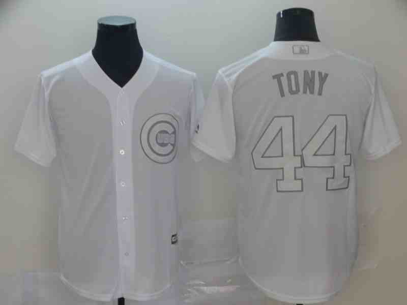 Cubs 44 Anthony Rizzo  Tony  White 2019 Players' Weekend Player Jersey