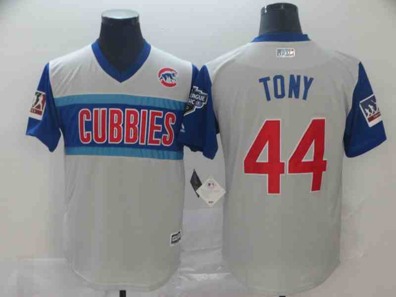 Cubs 44 Anthony Rizzo  Tony  Gray 2019 MLB Little League Classic Player Jersey
