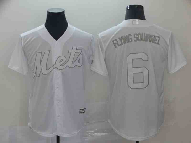 Mets 6 Jeff McNeil  Flying Squirrel  White 2019 Players' Weekend Authentic Player Jersey