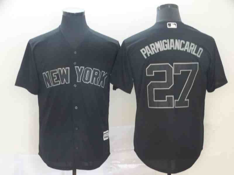 Yankees 27 Giancarlo Stanton  Parmigiancarlo  Black 2019 Players' Weekend Player Jersey