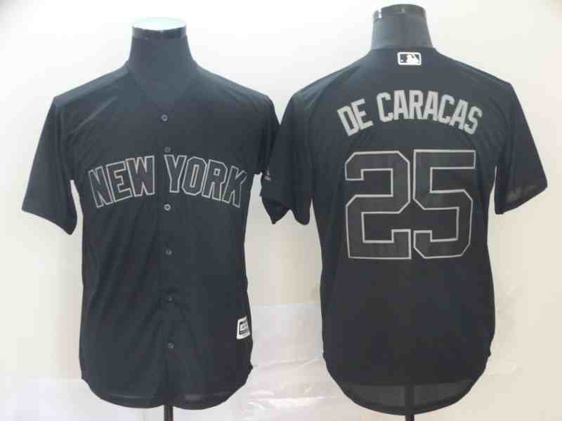 Yankees 25 Gleyber Torres  De Caracas  Black 2019 Players' Weekend Player Jersey