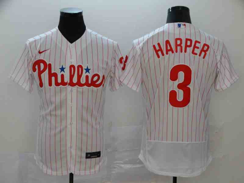 Phillies 3 Bryce Harper White Nike 2020 Flexbase Jersey