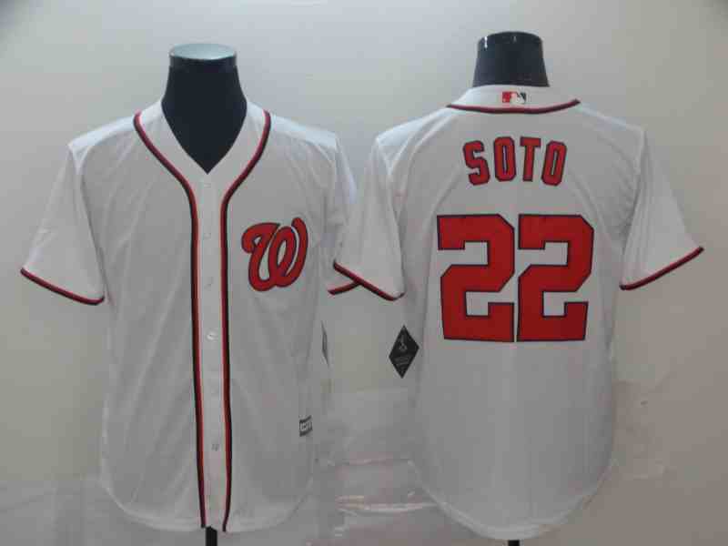 Nationals 22 Juan Soto White Cool Base Jersey