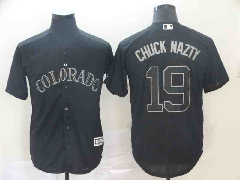 Rockies 19 Charlie Blackmon  Chuck Nazty  Black 2019 Players' Weekend Player Jersey