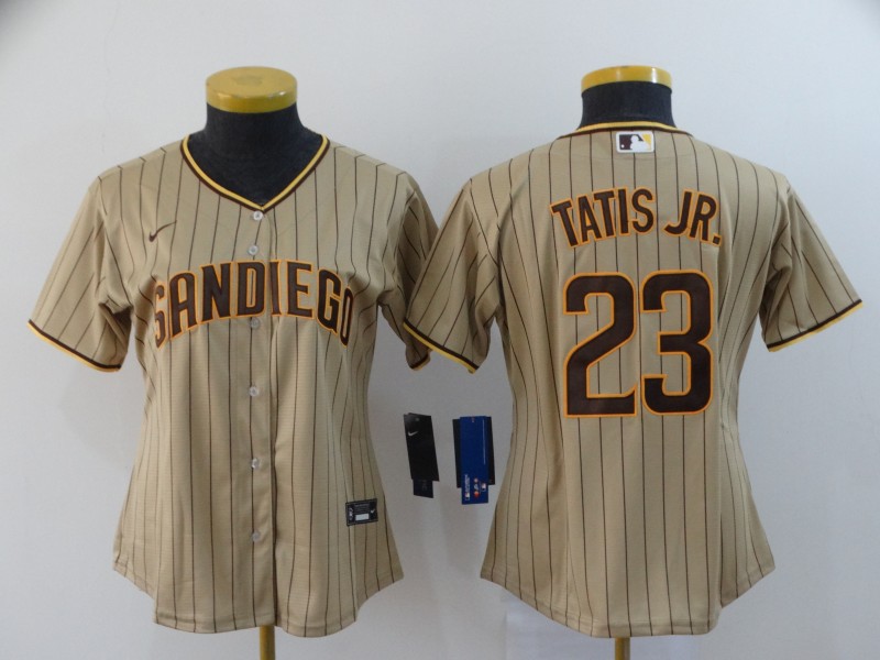 Padres 23 Fernando Tatis Jr. Brown Women Nike 2020 Flexbase Jersey