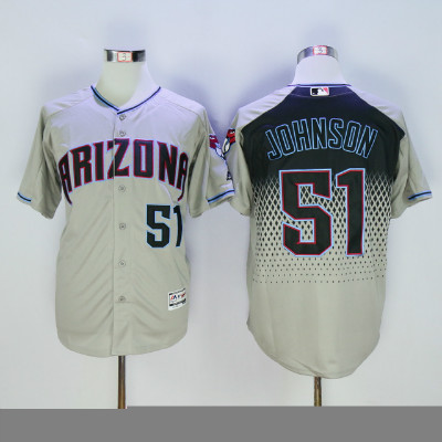 Diamondbacks 51 Randy Johnson Gray Teal Flexbase Jersey