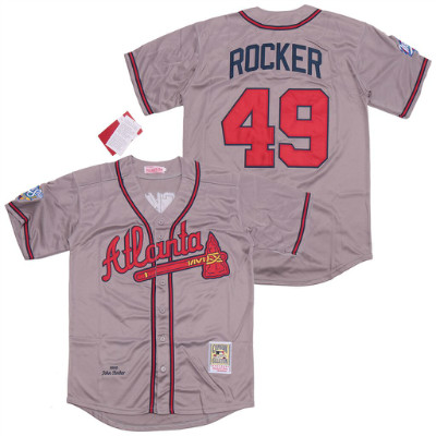 Braves 49 John Rocker Gray 1999 World Series Cooperstown Collection Jersey