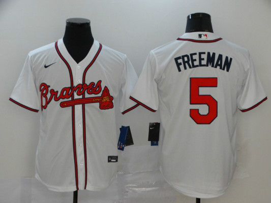 Braves 5 Freddie Freeman White 2020 Nike Cool Base Jersey
