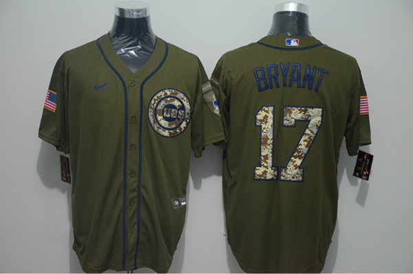 Cubs 17 Kris Bryant Olive 2020 Nike Cool Base Jersey
