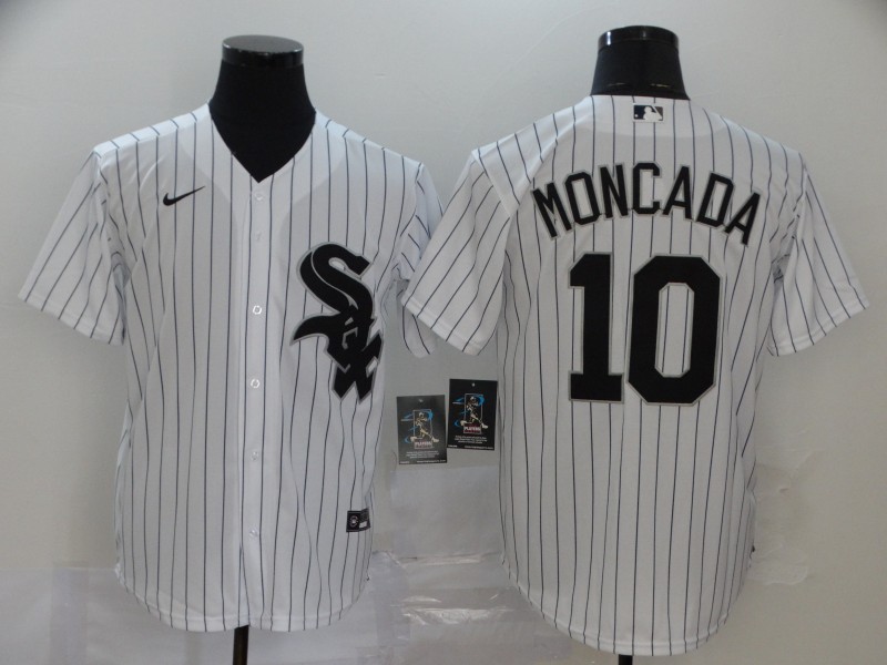 White Sox 10 Yoan Moncada White 2020 Nike Flexbase Jersey