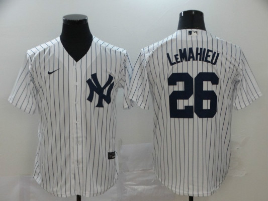 Yankees 26 DJ LeMahieu White 2020 Nike Cool Base Jersey