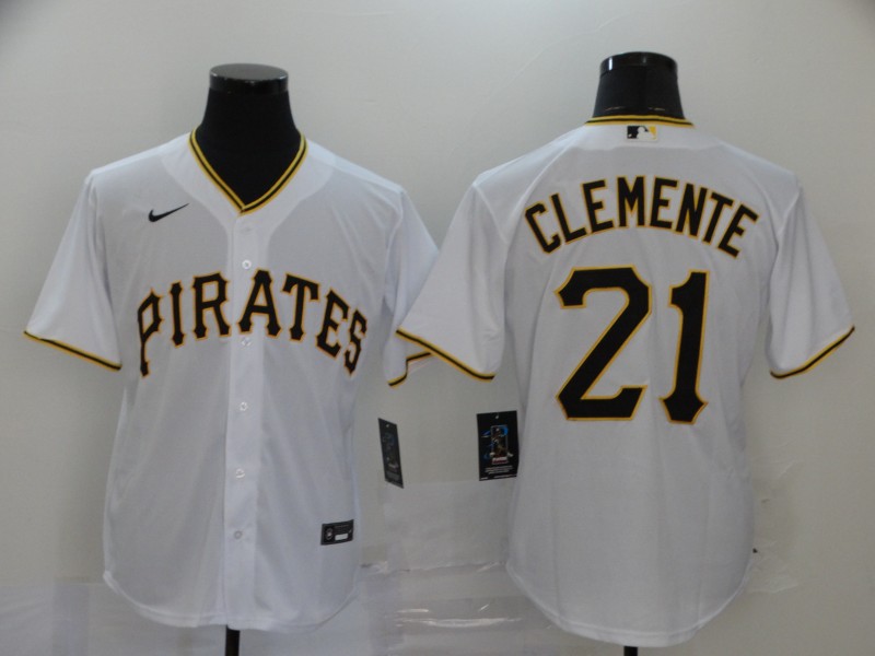 Pirates 21 Roberto Clemente White 2020 Nike Cool Base Jersey