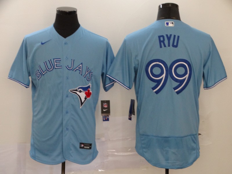 Blue Jays 99 Hyun Jin Ryu Light Blue 2020 Nike Flexbase Jersey