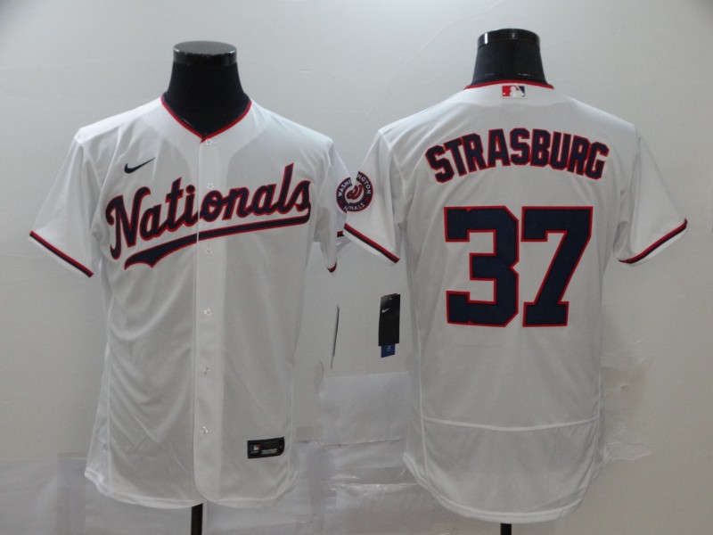 Nationals 37 Stephen Strasburg White 2020 Nike Flexbase Jersey