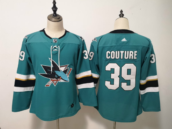 Sharks 39 Logan Couture Teal Youth Adidas Jersey