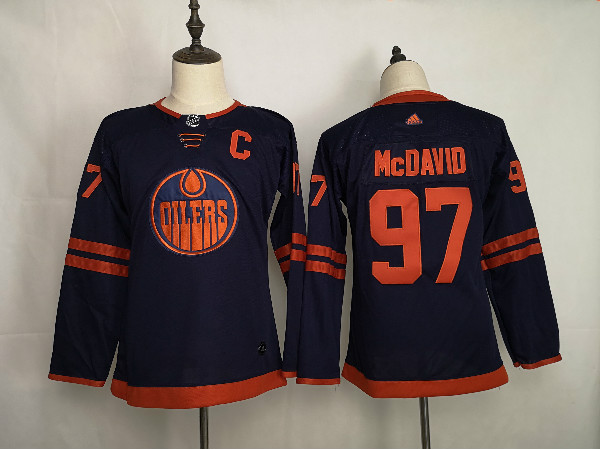 Oilers 97 Connor McDavid Navy Youth 50th Anniversary Adidas Jersey