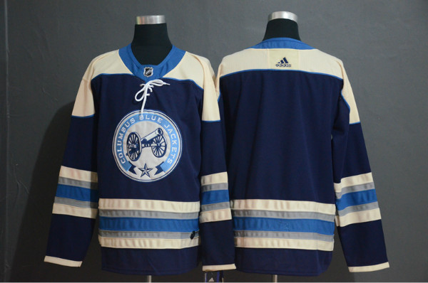 Blue Jackets Blank Navy Adidas Jerseys