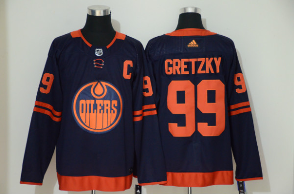 Oilers 99 Wayne Gretzky Navy 50th Anniversary Adidas Jersey