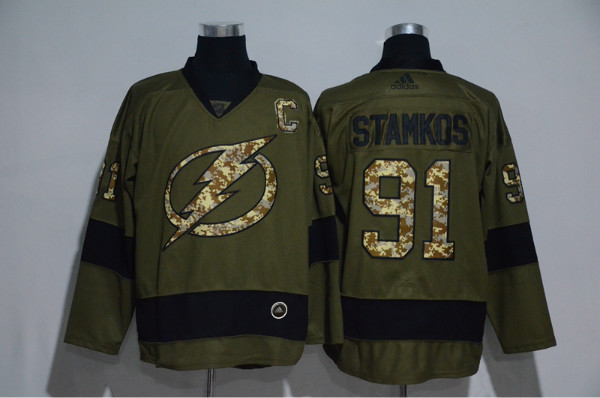 Lightning 91 Steven Stamkos Olive Adidas Jersey