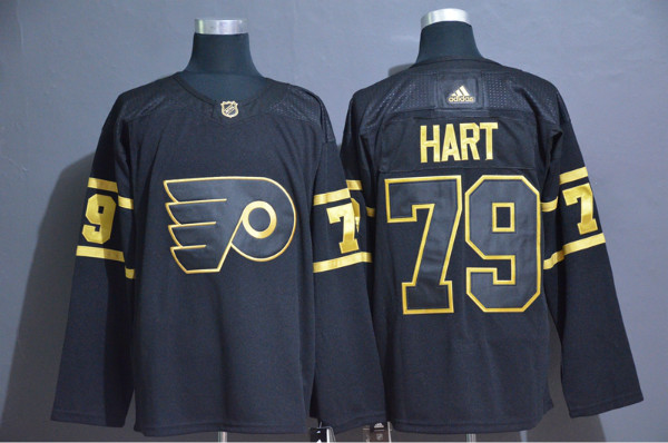 Flyers 79 Carter Hart Black Gold Adidas Jersey