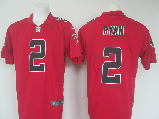 Nike Falcons 2 Matt Ryan Red Youth Color Rush Limited Jersey