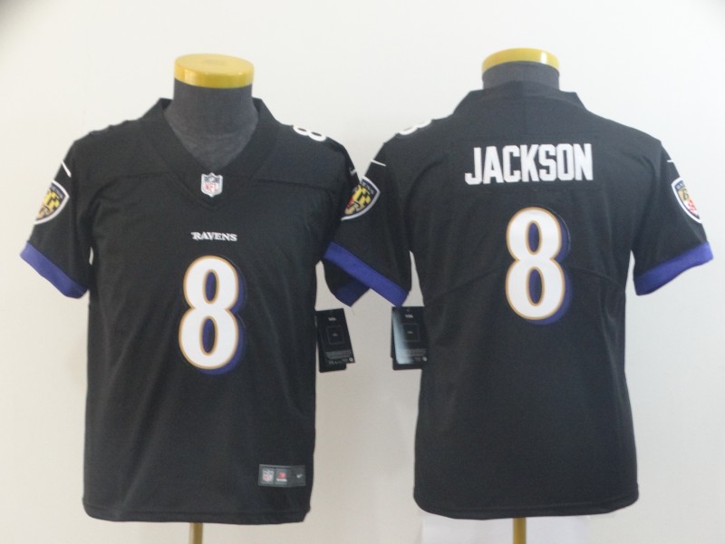 Nike Ravens 8 Lamar Jackson Black Youth Vapor Untouchable Limited Jersey